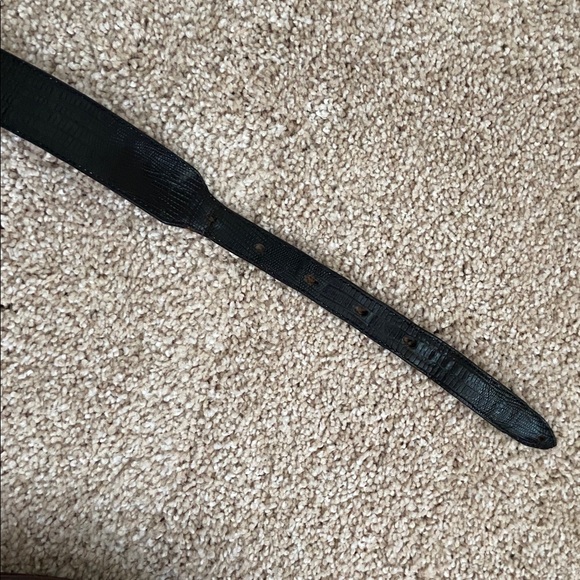 Genuine Lizard Belt With Orthoceras Fossil Buckle - Picture 4 of 6